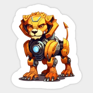 Cartoon lion robots. T-Shirt, Sticker. Sticker